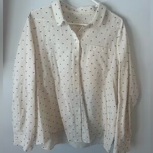 Sezane Cream Polka Dot Blouse